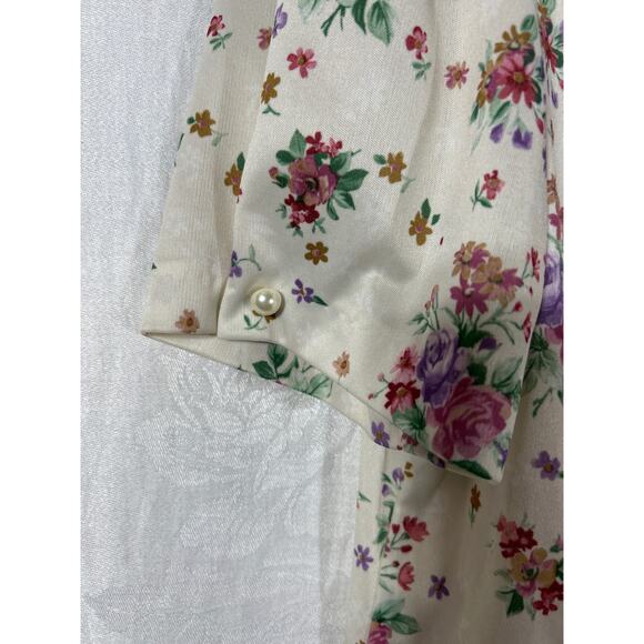 Whirlaway Frocks Vintage Blouse 16WP PETITE Wide Lace Collar Floral Cottage - Picture 3 of 13